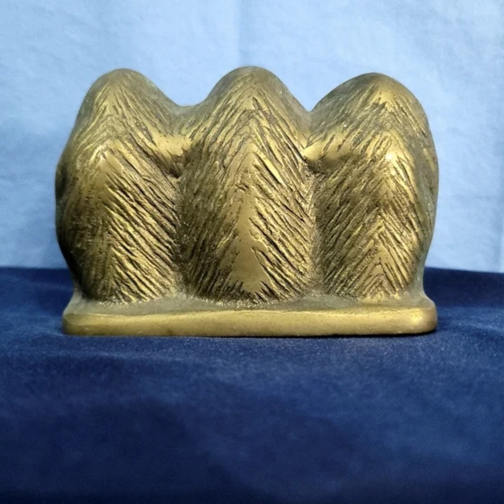 3 Wise Monkeys Brass Statue Paperweight - Picture 3 of 9